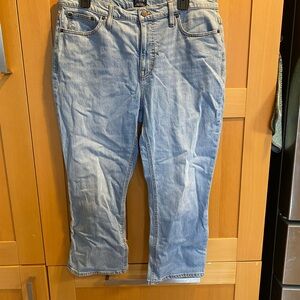 J. Crew Blue Ankle Cropped Jeans with Classic Fading